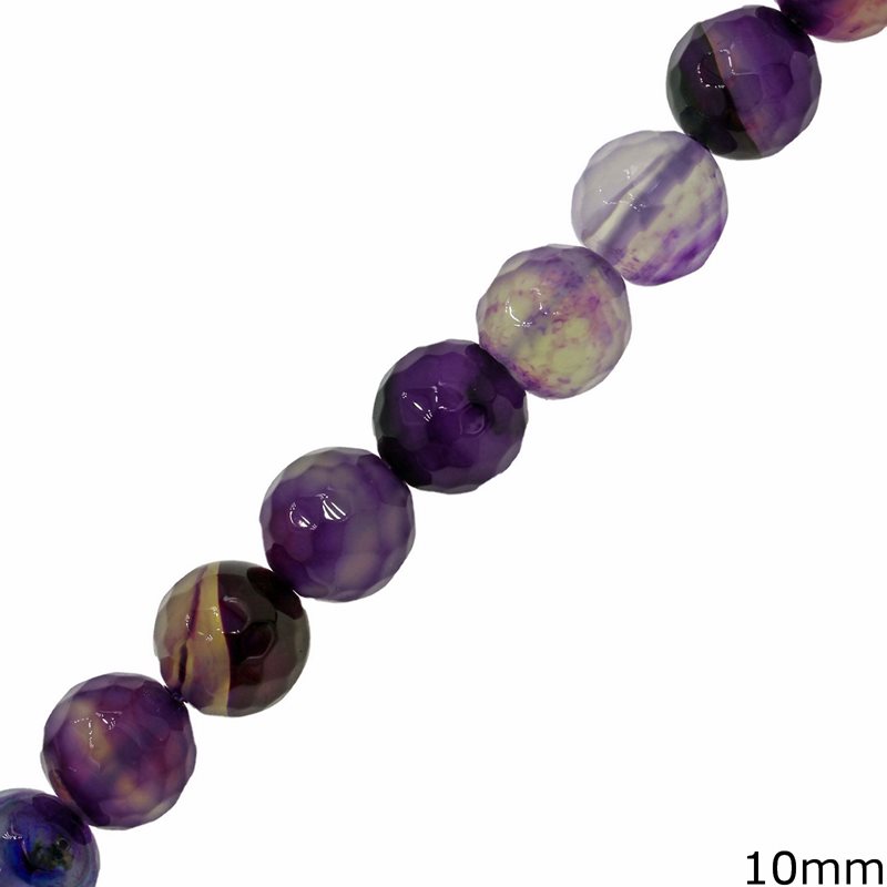 Amethyst Jade Faceted Beads 10mm