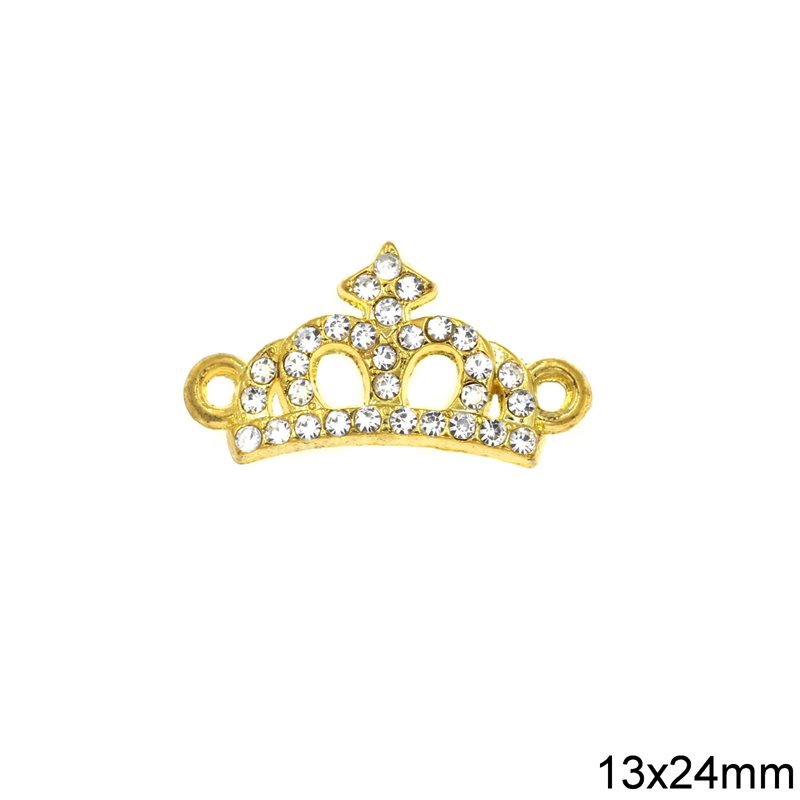 Casting Spacer Crown with Rhinestones 13x24mm