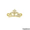 Casting Spacer Crown with Rhinestones 13x24mm
