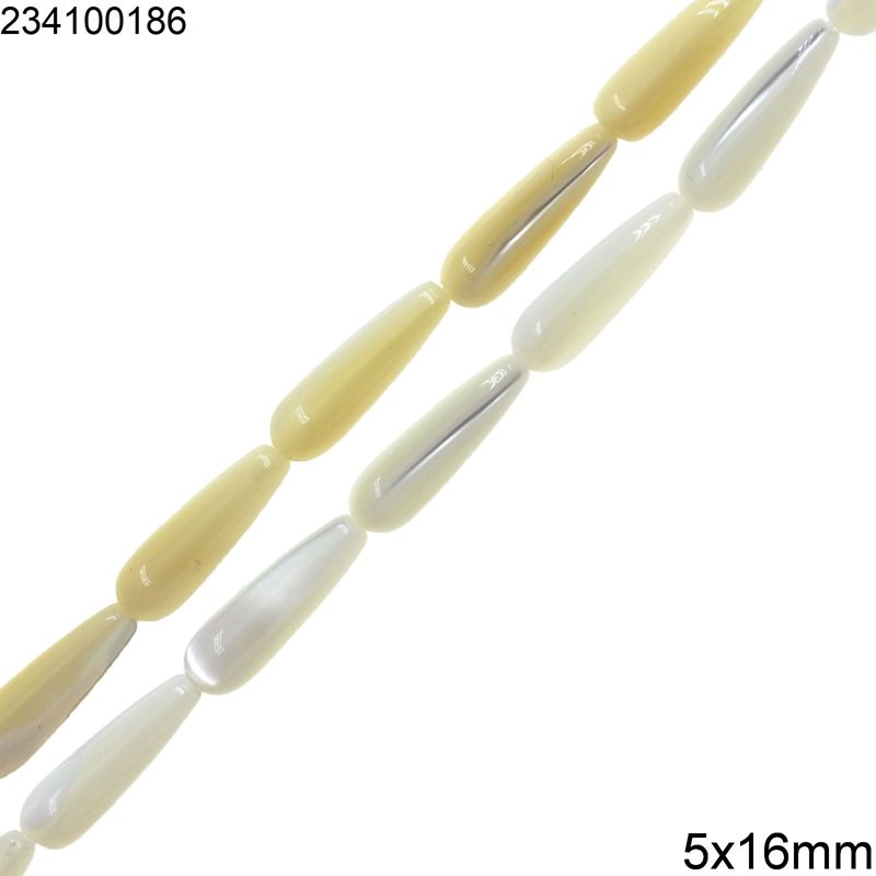 Mop-Shell Oval Peashape Beads 5x16mm