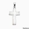 Silver 925 Pendant Cross with Mop-shell 16x24mm