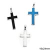 Silver 925 Pendant Cross with Mop-shell 16x24mm