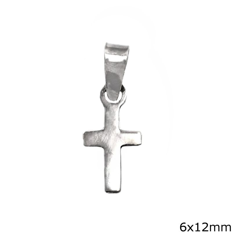 Silver 925 Pendant Cross Lustre 6x12mm