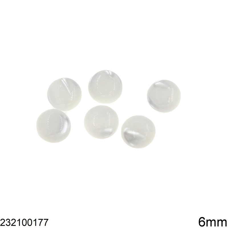 Semi Precious Mop-shell Cabochon Round Stone 6mm