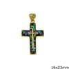 Pendant Cross with Aballone Shell 16x23mm