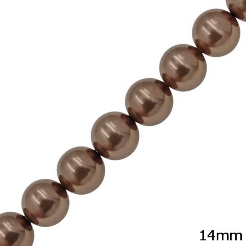 Mop-shell Pearl Plated Beads 14mm