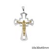 Silver 925  Pendant Cross with Jesus Christ 10x30x45mm
