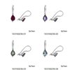 Silver 925 Hook Earrings with Pearshape Semi Precious Stone 4x6mm 