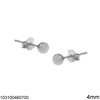 Silver 925 Stud Earrings with Ball 4mm