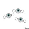 Silver 925 Spacer Evil Eye with Mop-shell 4mm