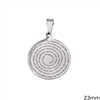 Stainless Steel Pendant Disk  with Wishes 23mm