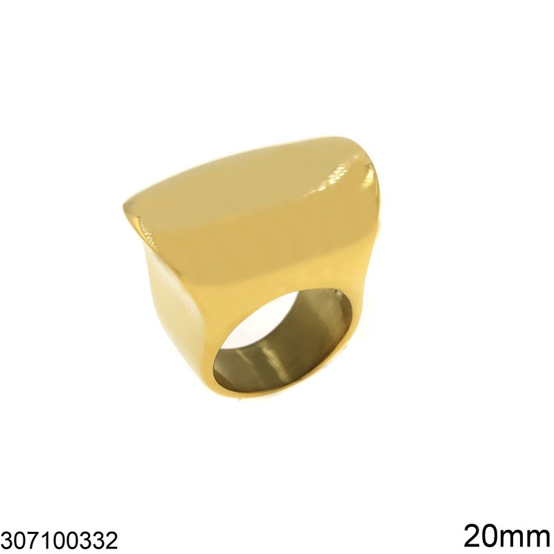 Δαχτυλίδι Ατσάλινo Θόλος Οβάλ Οριζόντιος 20mm