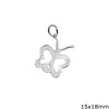 Silver 925 Pendant Outline Style Butterfly 15x18mm