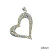Silver 925 Pendant Outline Style with Strass 35mm