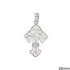 Silver 925 Pendant Cross with Triangle Edges 26mm