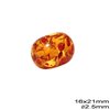 Amber Plastic Beads Oval 16x21mm with Hole 2.5mm