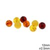 Amber Plastic Beads Round 12mm with Hole 2.5mm