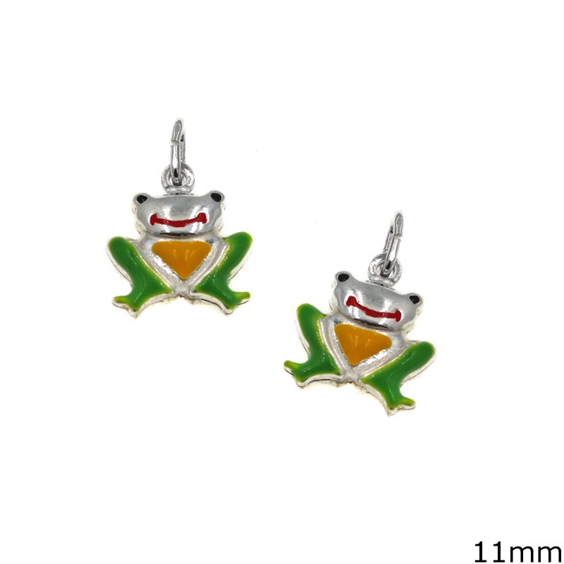 Silver 925 Pendant Frog with Enamel 11mm