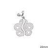 Silver 925 Pendant Flower Two Pieces 22mm