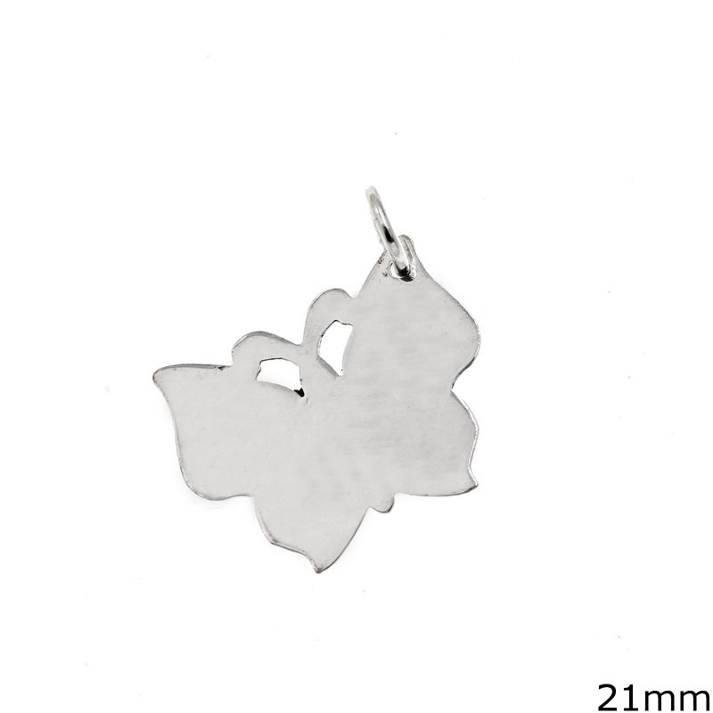 Silver 925 Pendant Stamped Butterfly 21mm