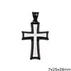 Stainless Steel Pendant Cross with Enamel 7x25x28mm