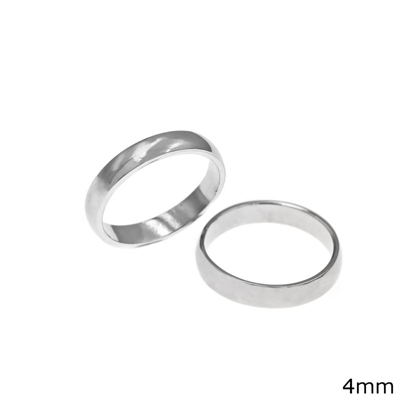 Δαχτυλίδι Ασημένιο  925 Βέρα Πομπέ 4mm