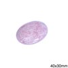 Glass Cabochon Oval Stone Rose Quartz 40x30mm