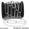 Stainless Steel Hammered Paperclip Chain 26.4x9.5x1.3x0.9mm