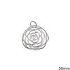 Silver 925  Pendant Round Rose 20mm