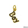 Silver 925 Enameled Pendant & Spacer "Boy" 15mm, 18x7mm