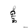 Silver 925 Enameled Pendant & Spacer  "Girl" 18mm, 21x12mm