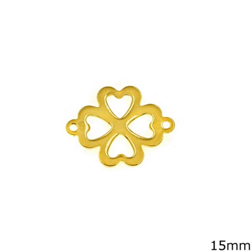 Stainless Steel Spacer 4 Leaf Clover 15mm