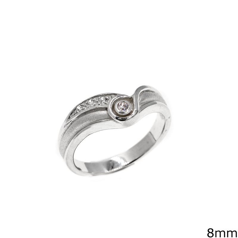 Silver 925 Ring with Zircon 8mm