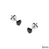 Silver 925 Earrings Heart with Zircon 5mm