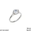 Stainless Steel Ring with Zircon 8mm