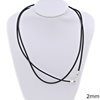 Silver 925 Νecklace with Rubber  2mm 