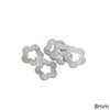 Silver 925 Flower Motif Daisy Outline Style with Satin Finish 8mm