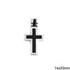 Stainless Steel Pendant Double Cross 14x20mm 