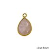 Silver 925 Bezel Pearshaped Pendant with Semi Precious Stone 13x18mm