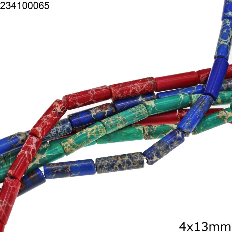 Semi Precius Tube Beads 4x13mm