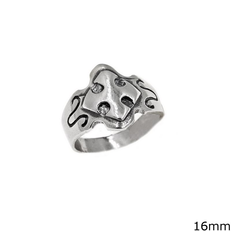 Silver Ring with Cross 16mm