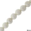 White Matte Coral Beads 8mm