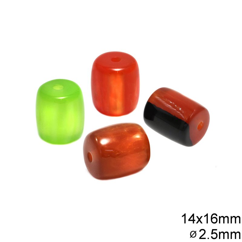 Plastic Bead  Oval 14x16mm with Hole 2.5mm