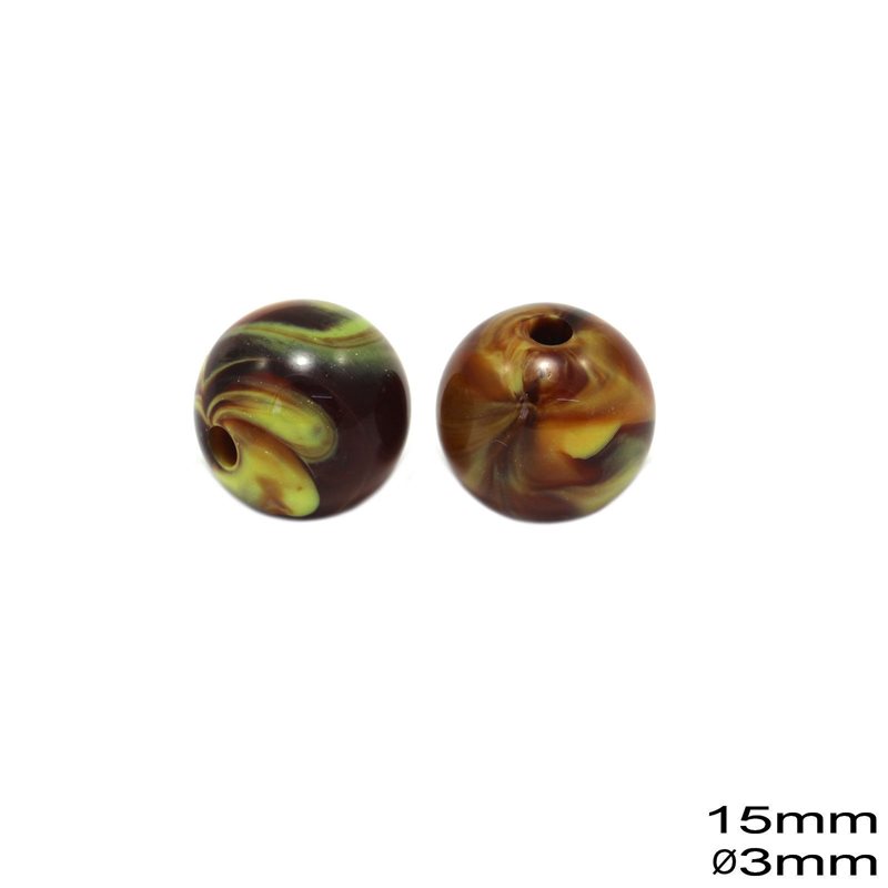 Χάνδρα Πολύχρωμη Κομπολόι Στρογγυλή 15mm O3mm