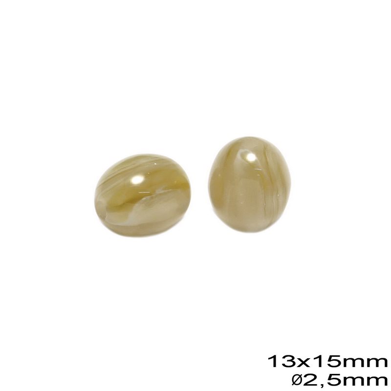 Worry Plastic Bead  Oval 13X15mm Ψ2.5mm