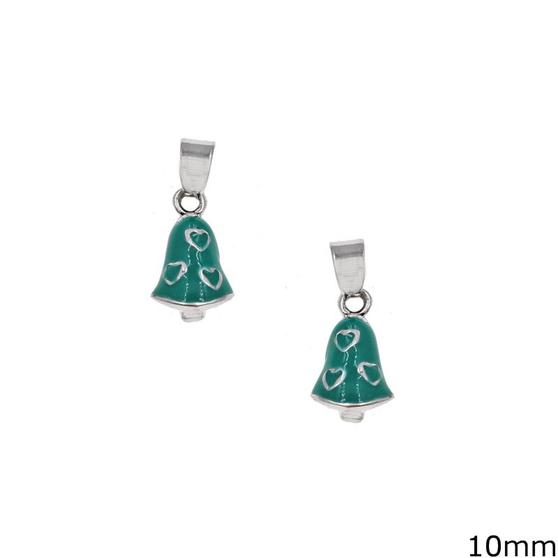 Silver 925 Pendant Bell with Enamel 10mm