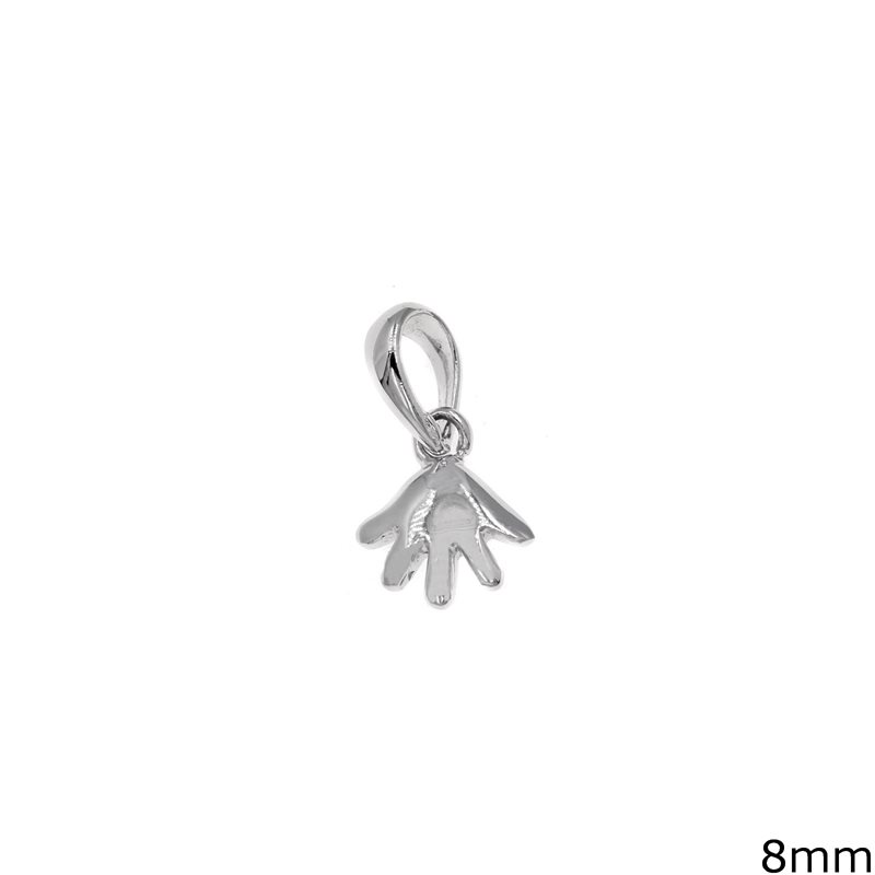 Silver 925 Pendant Hand 8mm Rhodium plated