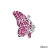 Silver 925 Pendant Butterfly with Mop-shell 33mm 