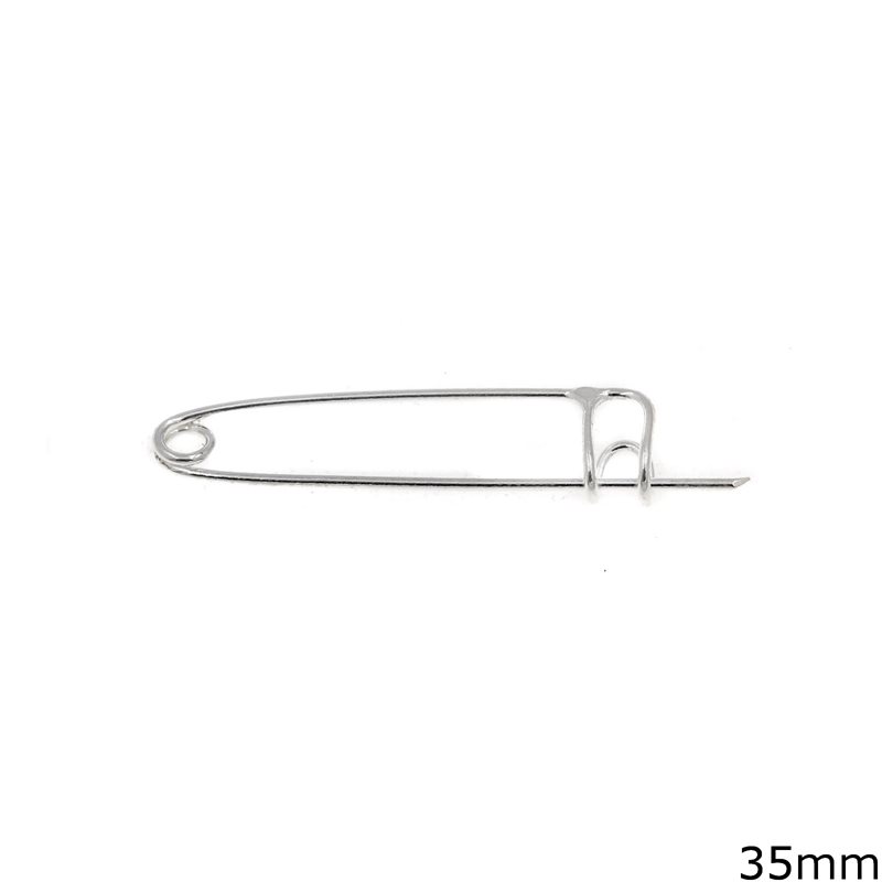 Silver 925 Safety Pin 35mm