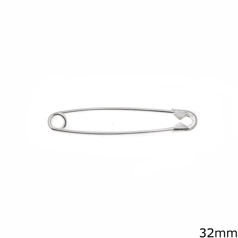 Silver 925 Safety Pin 32mm